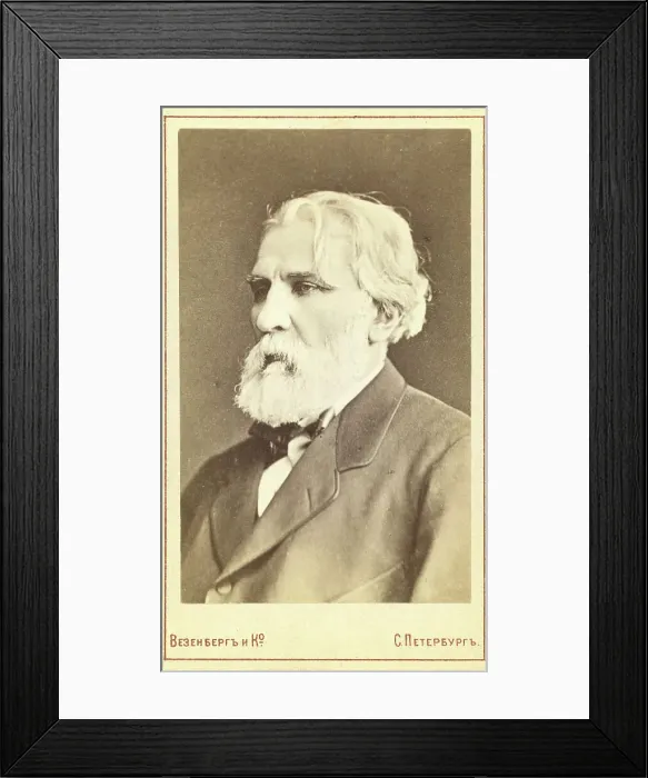 Framed Print : Ivan Sergeevich Turgenev, head-and-shoulders portrait, facing left, between 1880 and 1886. Creator: Unknown Framed Print : Ivan Sergeevich Turgenev, head-and-shoulders portrait, facing left, between 1880 and 1886. Creator: Unknown