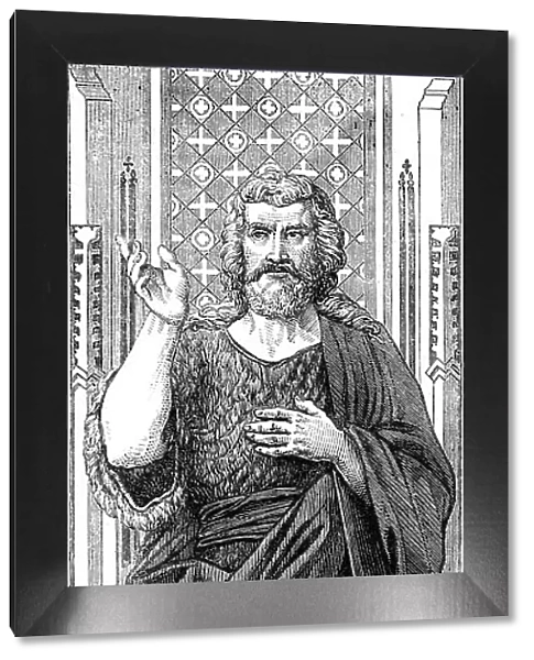Figures prepared by Baron von Hess for a painted window in Glasgow Cathedral: John the Baptist, 1862 Creator: Unknown