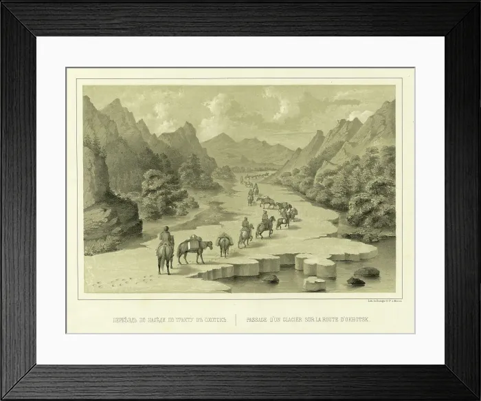Framed Print : Crossing over the Ice on the Route to Okhotsk, 1856. Creator: Ivan Dem'ianovich Bulychev Framed Print : Crossing over the Ice on the Route to Okhotsk, 1856. Creator: Ivan Dem'ianovich Bulychev