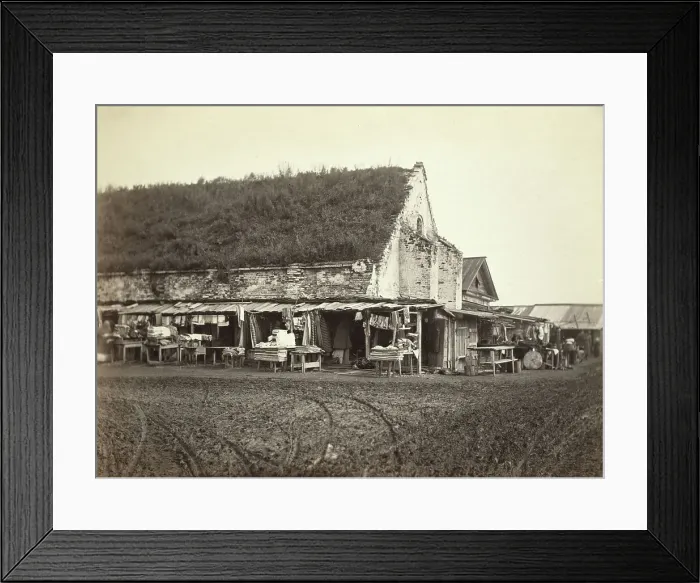 Framed Print : Market stalls beside old powder magazine, Irkutsk, between 1885 and 1886. Creator: Unknown Framed Print : Market stalls beside old powder magazine, Irkutsk, between 1885 and 1886. Creator: Unknown