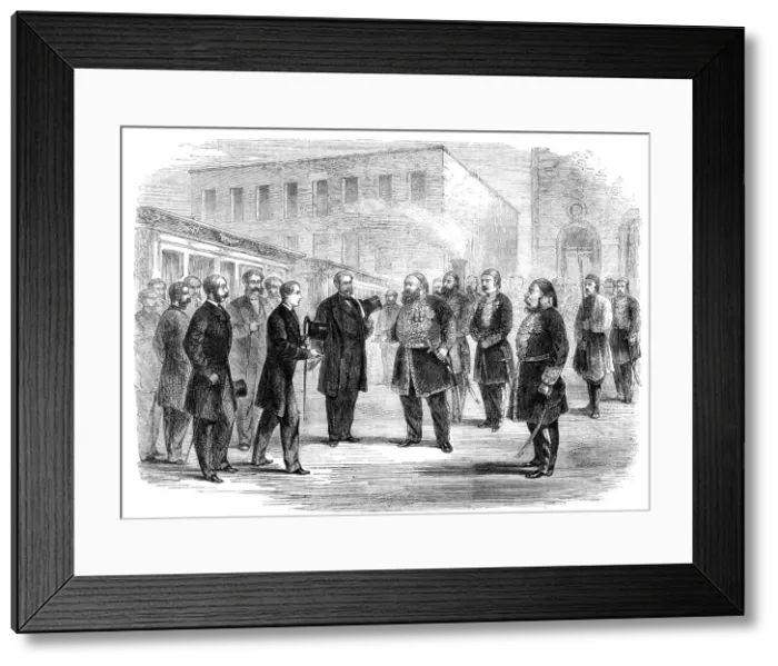Framed Print : The Prince of Wales Visit to Egypt: Reception of His Royal Highness by Said Pacha... 1862. Creator: Unknown Framed Print : The Prince of Wales Visit to Egypt: Reception of His Royal Highness by Said Pacha... 1862. Creator: Unknown