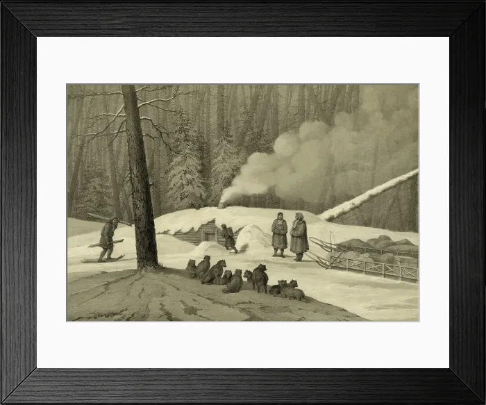 Framed Print : Overnight in the Forest (in the Northern Forests), 1856. Creator: Ivan Dem'ianovich Bulychev Framed Print : Overnight in the Forest (in the Northern Forests), 1856. Creator: Ivan Dem'ianovich Bulychev
