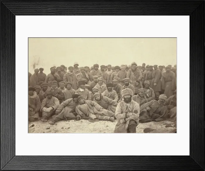 Framed Print : A group of hard-labor convicts (common criminals) in Siberia, between 1885 and 1886. Creator: Unknown Framed Print : A group of hard-labor convicts (common criminals) in Siberia, between 1885 and 1886. Creator: Unknown