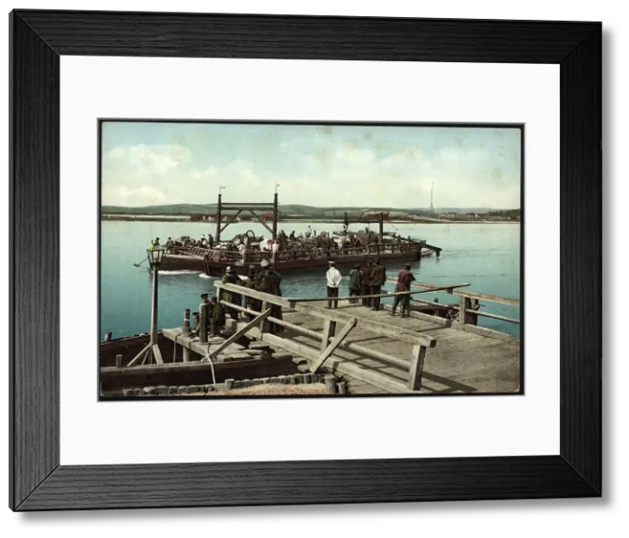 Framed Print : Irkutsk pontoon boat on the Angara River, 1904-1914. Creator: Unknown Framed Print : Irkutsk pontoon boat on the Angara River, 1904-1914. Creator: Unknown