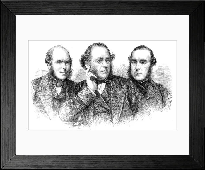 Framed Print : The builders of the International Exhibition Building: Mr. Charles Lucas, Mr. Kelk... 1862. Creator: Unknown