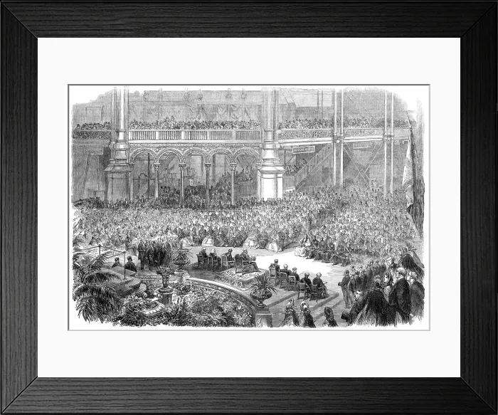 Framed Print : The International Exhibition: view from the orchestra on the opening day - from a photo... 1862. Creator: Unknown Framed Print : The International Exhibition: view from the orchestra on the opening day - from a photo... 1862. Creator: Unknown