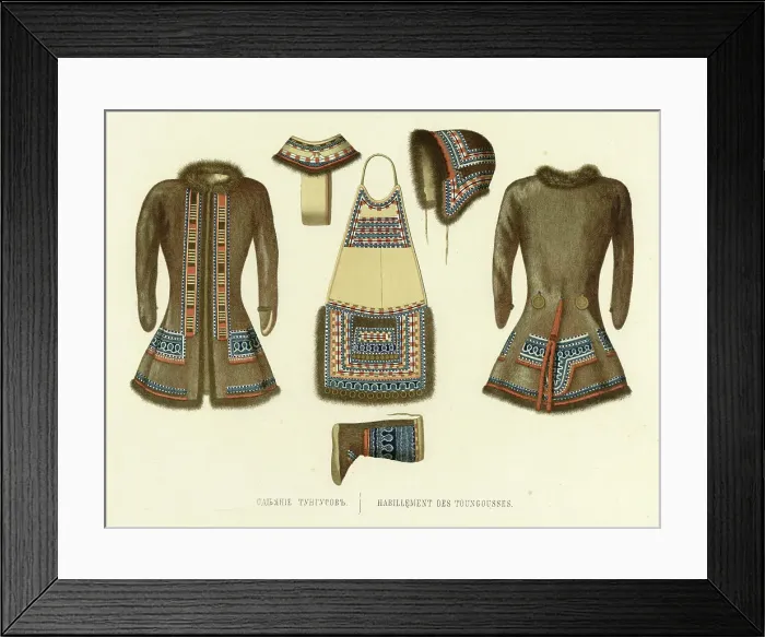 Framed Print : Tungus Clothing, 1856. Creator: Ivan Dem'ianovich Bulychev Framed Print : Tungus Clothing, 1856. Creator: Ivan Dem'ianovich Bulychev