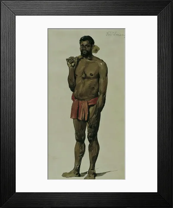 Framed Print : Native of New Caledonia, 1859. Creator: Joseph Selleny Framed Print : Native of New Caledonia, 1859. Creator: Joseph Selleny
