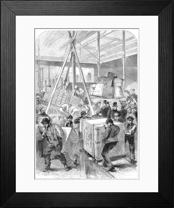Framed Print : Receiving goods at the International Exhibition Building, 1862. Creator: Unknown Framed Print : Receiving goods at the International Exhibition Building, 1862. Creator: Unknown