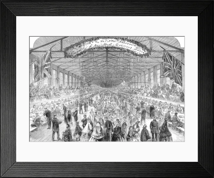Framed Print : Banquet to the Fusilier Guards and others of Her Majesty's Troops, 1000 in number, at St... 1862. Creator: Unknown Framed Print : Banquet to the Fusilier Guards and others of Her Majesty's Troops, 1000 in number, at St... 1862. Creator: Unknown