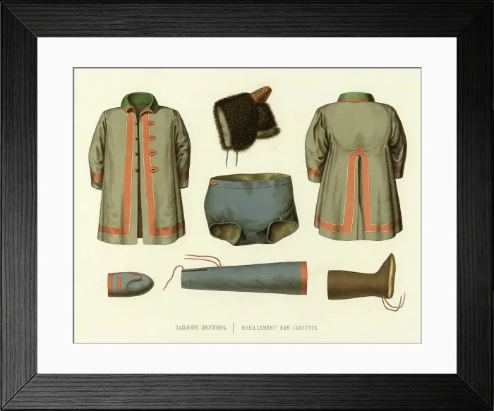 Framed Print : Yakut Clothing, 1856. Creator: Ivan Dem'ianovich Bulychev Framed Print : Yakut Clothing, 1856. Creator: Ivan Dem'ianovich Bulychev