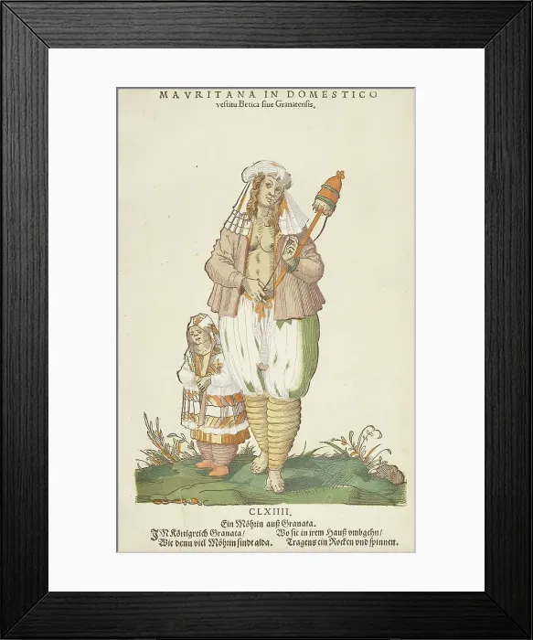 Framed Print : Mauritana in Domestico from Trachtenbuch von Nurnberg (Costume Book of Nuremberg), co. CLXIII, 1577 Creator: Jost Ammon Framed Print : Mauritana in Domestico from Trachtenbuch von Nurnberg (Costume Book of Nuremberg), co. CLXIII, 1577 Creator: Jost Ammon