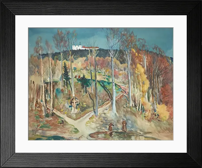 Framed Print : Garden (forest slope near Maria Taferl in the Wachau), around 1914 / 1915. Creator: Julian Falat Framed Print : Garden (forest slope near Maria Taferl in the Wachau), around 1914 / 1915. Creator: Julian Falat