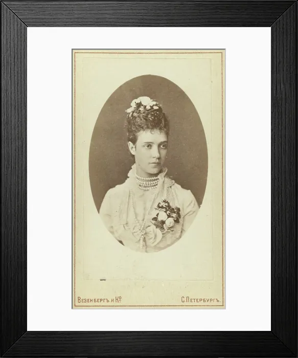 Framed Print : Princess Dagmar (later Empress Mariia Feodorovna) head-and-shoulders... between 1870 and 80. Creator: Unknown Framed Print : Princess Dagmar (later Empress Mariia Feodorovna) head-and-shoulders... between 1870 and 80. Creator: Unknown