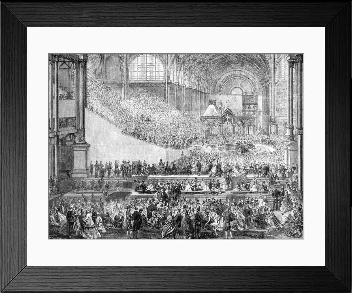 Framed Print : Opening of the International Exhibition: the orchestra, 1862. Creator: Mason Jackson Framed Print : Opening of the International Exhibition: the orchestra, 1862. Creator: Mason Jackson