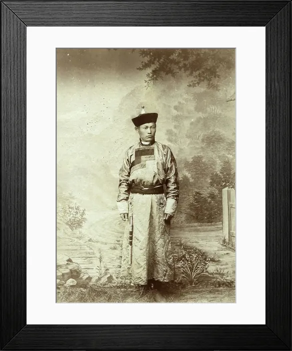 Framed Print : Buryat in national festive costume, 1895-1939. Creator: L Veniukov Framed Print : Buryat in national festive costume, 1895-1939. Creator: L Veniukov