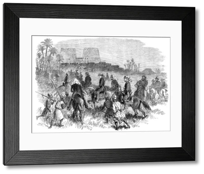 Framed Print : The Prince of Wales in Egypt: ride of the Prince and suite to Edfou Temple, 1862. Creator: Unknown Framed Print : The Prince of Wales in Egypt: ride of the Prince and suite to Edfou Temple, 1862. Creator: Unknown