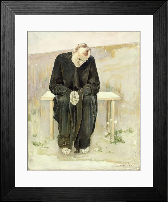 Framed Print : The Disillusioned One, 1892. Creator: Ferdinand Hodler Framed Print : The Disillusioned One, 1892. Creator: Ferdinand Hodler