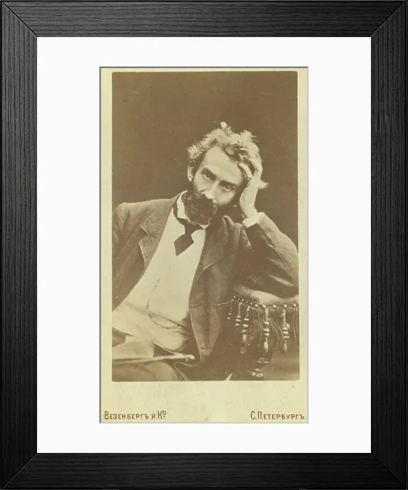 Framed Print : Nikolai Nikolaevich Miklukho-Maklai, half-length portrait, facing front, between 1880 and 1886. Creator: Unknown Framed Print : Nikolai Nikolaevich Miklukho-Maklai, half-length portrait, facing front, between 1880 and 1886. Creator: Unknown