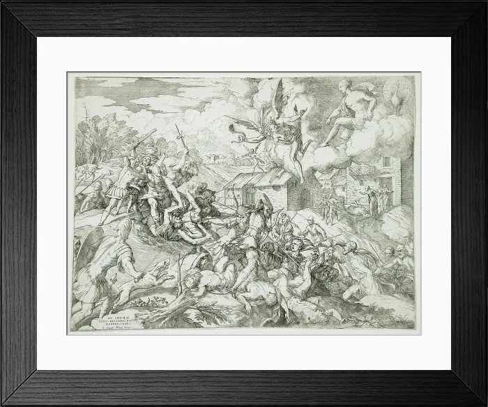 Framed Print : The Servants of Aeneas Battling the Servants of the Latin King, between 1560 and 1579. Creator: Giovanni Battista Fontana Framed Print : The Servants of Aeneas Battling the Servants of the Latin King, between 1560 and 1579. Creator: Giovanni Battista Fontana