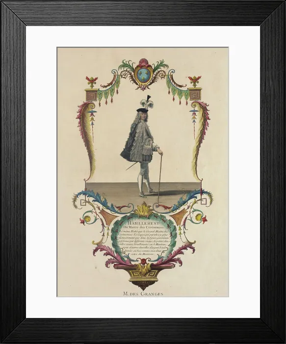 Framed Print : Habillement du Maitre des Ceremonies, M. des Granges, 1774. Creator: Nicolas Dauphin de Beauvais Framed Print : Habillement du Maitre des Ceremonies, M. des Granges, 1774. Creator: Nicolas Dauphin de Beauvais