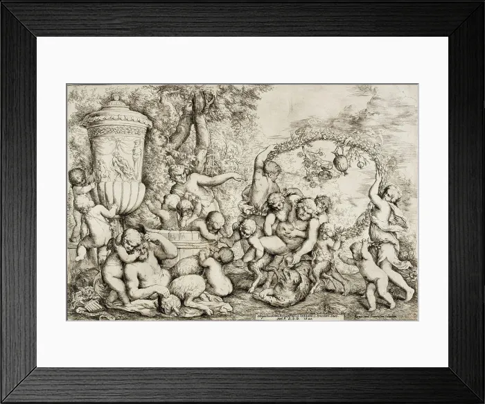 Framed Print : Bacchanal, 1640. Creators: Giovanni Andrea Podestà, Francesco Salamanca Framed Print : Bacchanal, 1640. Creators: Giovanni Andrea Podestà, Francesco Salamanca
