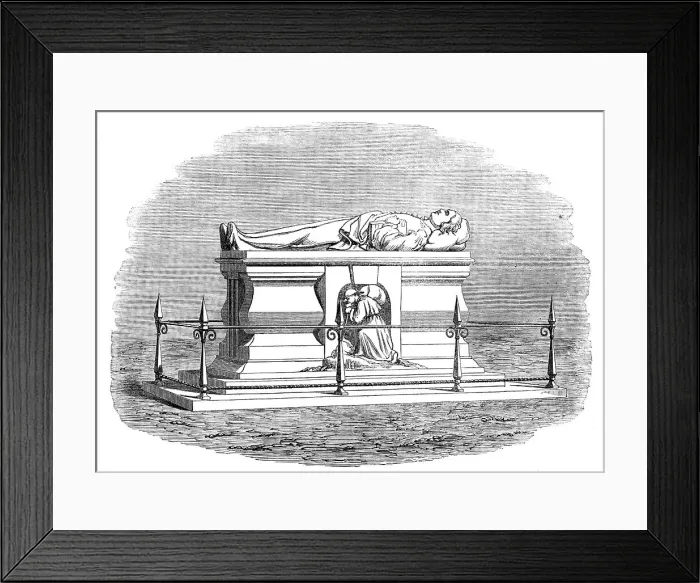 Framed Print : New monument erected over the grave of John Bunyan in Bunhill-Fields Burial-ground, City-Road, 1862. Creator: Unknown Framed Print : New monument erected over the grave of John Bunyan in Bunhill-Fields Burial-ground, City-Road, 1862. Creator: Unknown