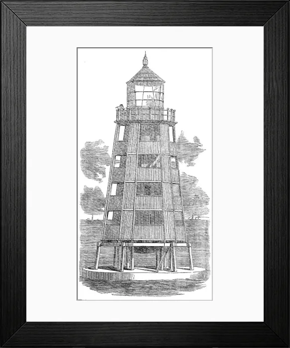 Framed Print : Wrought-iron lighthouse on the Daedalus Reef, in the Red Sea, 1862. Creator: Unknown Framed Print : Wrought-iron lighthouse on the Daedalus Reef, in the Red Sea, 1862. Creator: Unknown
