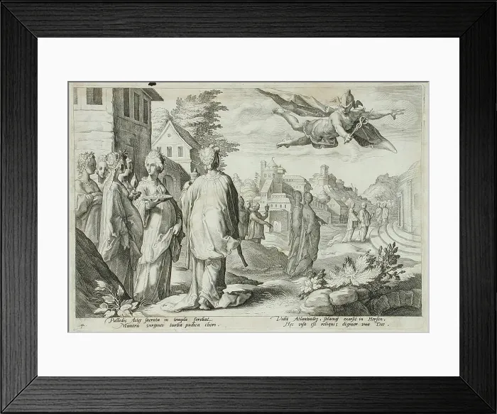 Framed Print : Mercury Enamored of Herse, Daughter of Cecrops, published 1590. Creator: Hendrik Goltzius Framed Print : Mercury Enamored of Herse, Daughter of Cecrops, published 1590. Creator: Hendrik Goltzius