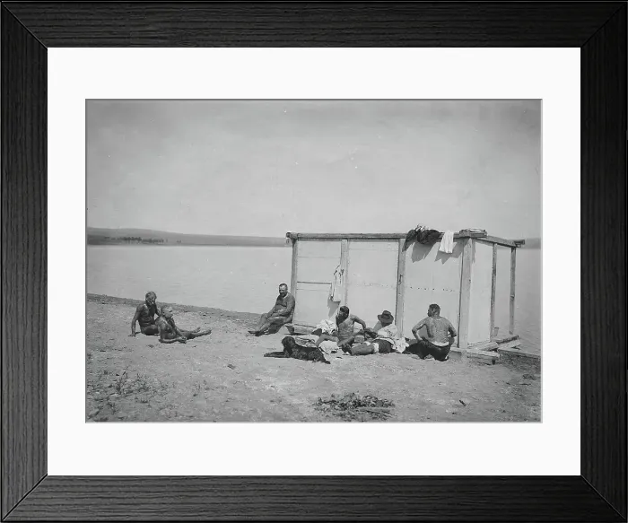 Framed Print : Receiving mud procedures at Lake Shira, 1890. Creator: LI Vonago Framed Print : Receiving mud procedures at Lake Shira, 1890. Creator: LI Vonago