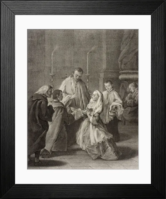 Framed Print : Marriage, c1755. Creators: Giovanni Marco Pitteri, Pietro Longhi Framed Print : Marriage, c1755. Creators: Giovanni Marco Pitteri, Pietro Longhi