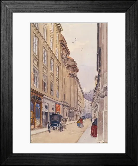Framed Print : Dorotheergasse in Vienna with the old offset office, 1890. Creator: Ernst Graner Framed Print : Dorotheergasse in Vienna with the old offset office, 1890. Creator: Ernst Graner