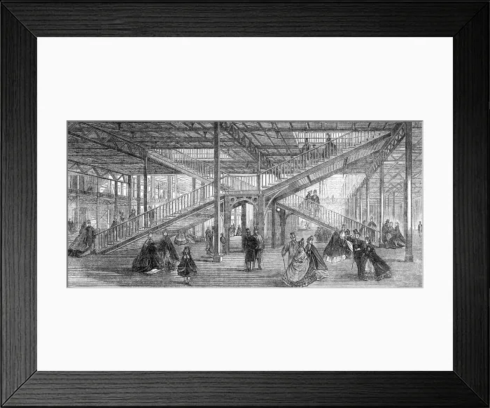 Framed Print : Progress of the International Exhibition Building: the stairs, 1862. Creator: Unknown Framed Print : Progress of the International Exhibition Building: the stairs, 1862. Creator: Unknown