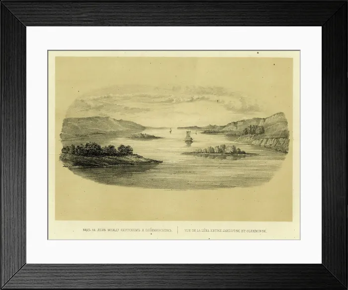 Framed Print : View of the Lena Between Yakutsk and Olekminsk, 1856. Creator: Ivan Dem'ianovich Bulychev