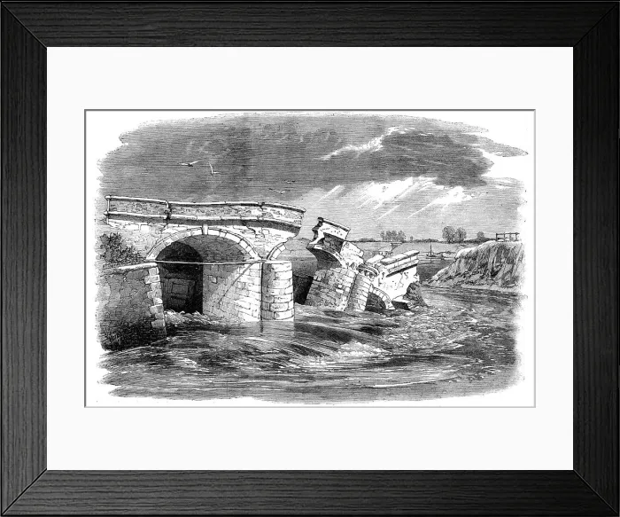 Framed Print : Fall of the middle level sluice on the west bank of the Ouse, about four miles from Lynn... 1862. Creator: Unknown Framed Print : Fall of the middle level sluice on the west bank of the Ouse, about four miles from Lynn... 1862. Creator: Unknown