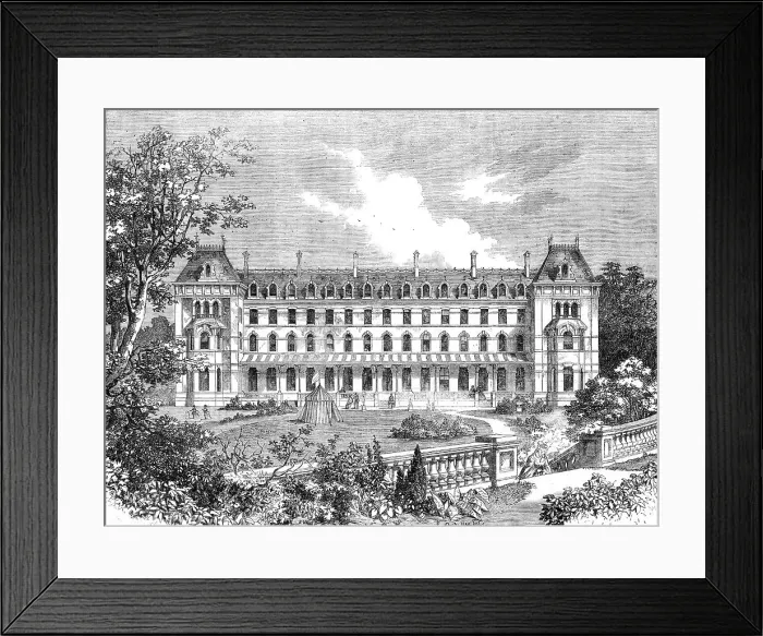 Framed Print : Hotel and Hydropathic Establishment about to be erected at Upper Norwood, 1862. Creator: Unknown Framed Print : Hotel and Hydropathic Establishment about to be erected at Upper Norwood, 1862. Creator: Unknown