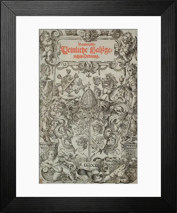 Framed Print : Frontispiece of Bamberger Highcourt, 1580. Creator: Unknown Framed Print : Frontispiece of Bamberger Highcourt, 1580. Creator: Unknown