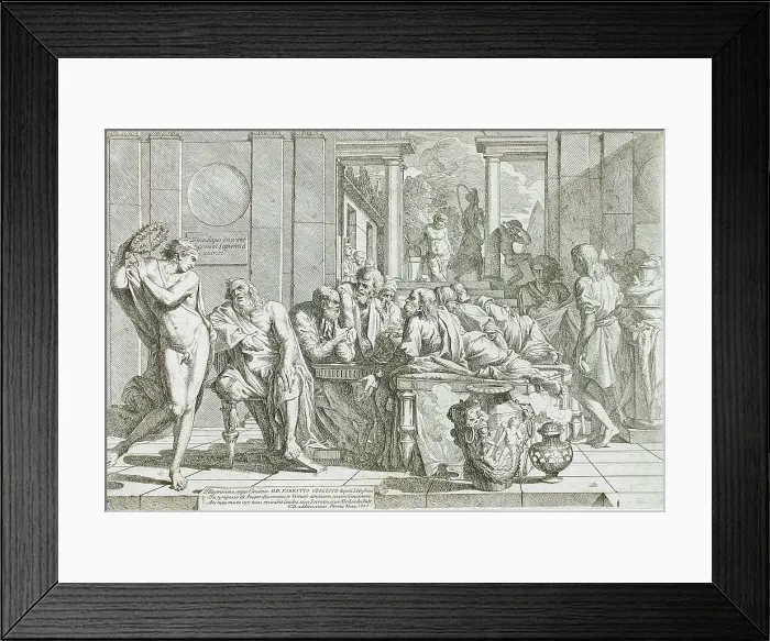Framed Print : The Symposium of Plato, 1648. Creator: Pietro Testa