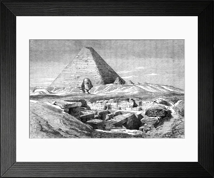 Framed Print : The Prince of Wales Visit to Egypt: the Sphinx at Djizeh and the recent excavations around... 1862 Creator: Unknown Framed Print : The Prince of Wales Visit to Egypt: the Sphinx at Djizeh and the recent excavations around... 1862 Creator: Unknown