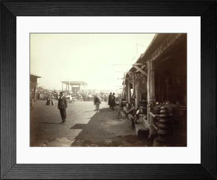 Framed Print : Bazar [ie, bazaar] or market place at Barnaoul [ie, Barnaul], between 1885 and 1886. Creator: Unknown