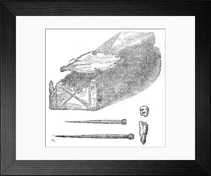 Framed Print : Roman leaden coffin found in Bethnal-Green, 1862. Creator: Unknown Framed Print : Roman leaden coffin found in Bethnal-Green, 1862. Creator: Unknown