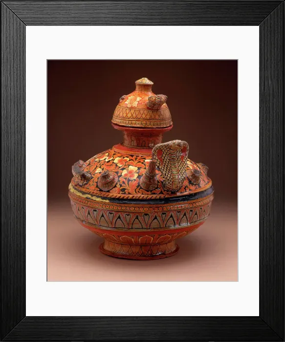 Framed Print : Bowl with Serpents and Lid, 19th century. Creator: Unknown Framed Print : Bowl with Serpents and Lid, 19th century. Creator: Unknown