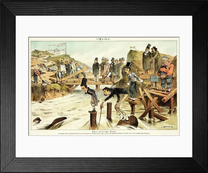 Framed Print : Cartoon from Puck, between 1880 and 1889. Creators: Joseph Keppler, Bernhard Gillam Framed Print : Cartoon from Puck, between 1880 and 1889. Creators: Joseph Keppler, Bernhard Gillam