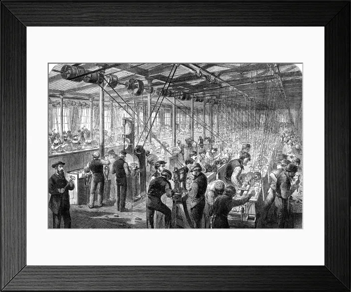 Framed Print : Manufacture of the Armstrong Gun at Woolwich Arsenal: the beehive, 1862. Creator: Unknown Framed Print : Manufacture of the Armstrong Gun at Woolwich Arsenal: the beehive, 1862. Creator: Unknown