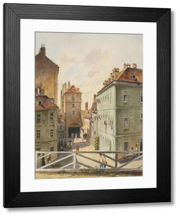 Framed Print : The Neutor with the Stockhaus in Vienna, 1858. Creator: Heinrich Lang Framed Print : The Neutor with the Stockhaus in Vienna, 1858. Creator: Heinrich Lang