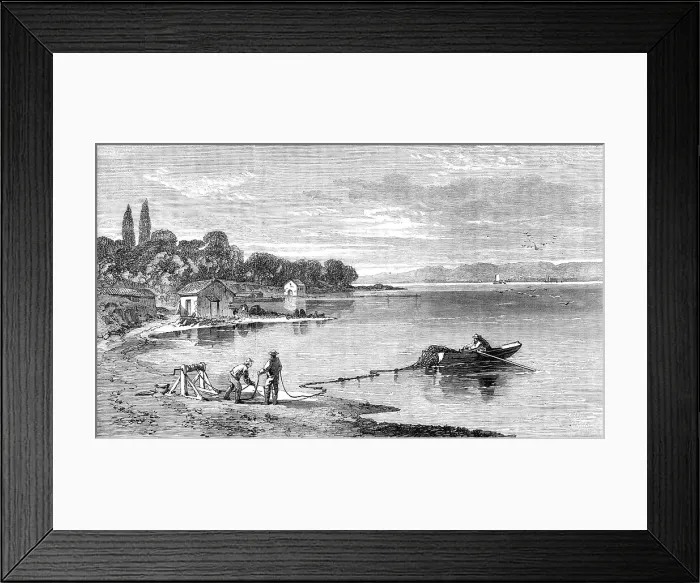 Framed Print : Salmon-fishing on the River Tay: going out, 1862. Creator: Unknown