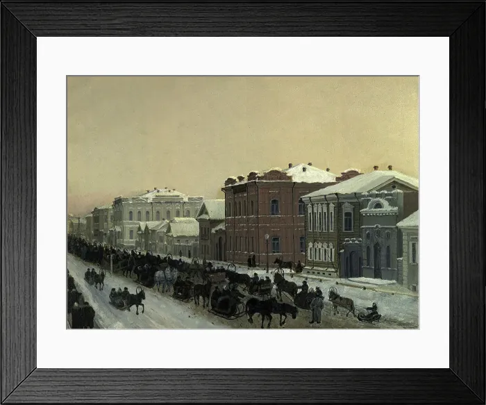 Framed Print : Magistratskaia Street at Shrove-Tide in 1897, 1897. Creator: Pavel Mikhailovich Kosharov Framed Print : Magistratskaia Street at Shrove-Tide in 1897, 1897. Creator: Pavel Mikhailovich Kosharov