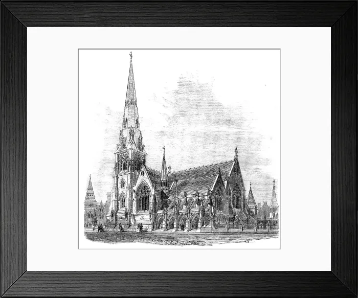 Framed Print : Church of St. Andrew, Dublin, in process of erection, 1862. Creator: Unknown Framed Print : Church of St. Andrew, Dublin, in process of erection, 1862. Creator: Unknown