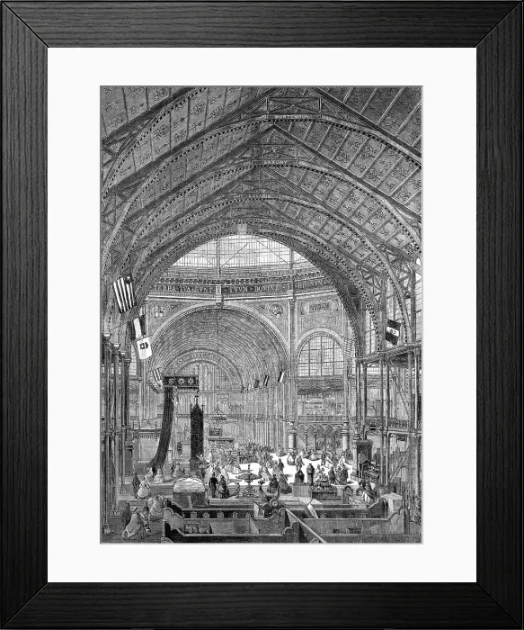 Framed Print : The International Exhibition: the Western Dome and Transept, from a photograph... 1862. Creator: Unknown Framed Print : The International Exhibition: the Western Dome and Transept, from a photograph... 1862. Creator: Unknown