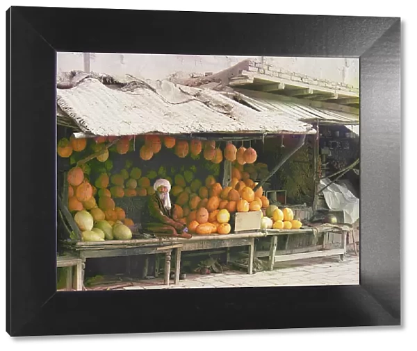 Melon vendor, Samarkand, between 1905 and 1915. Creator: Sergey Mikhaylovich Prokudin-Gorsky
